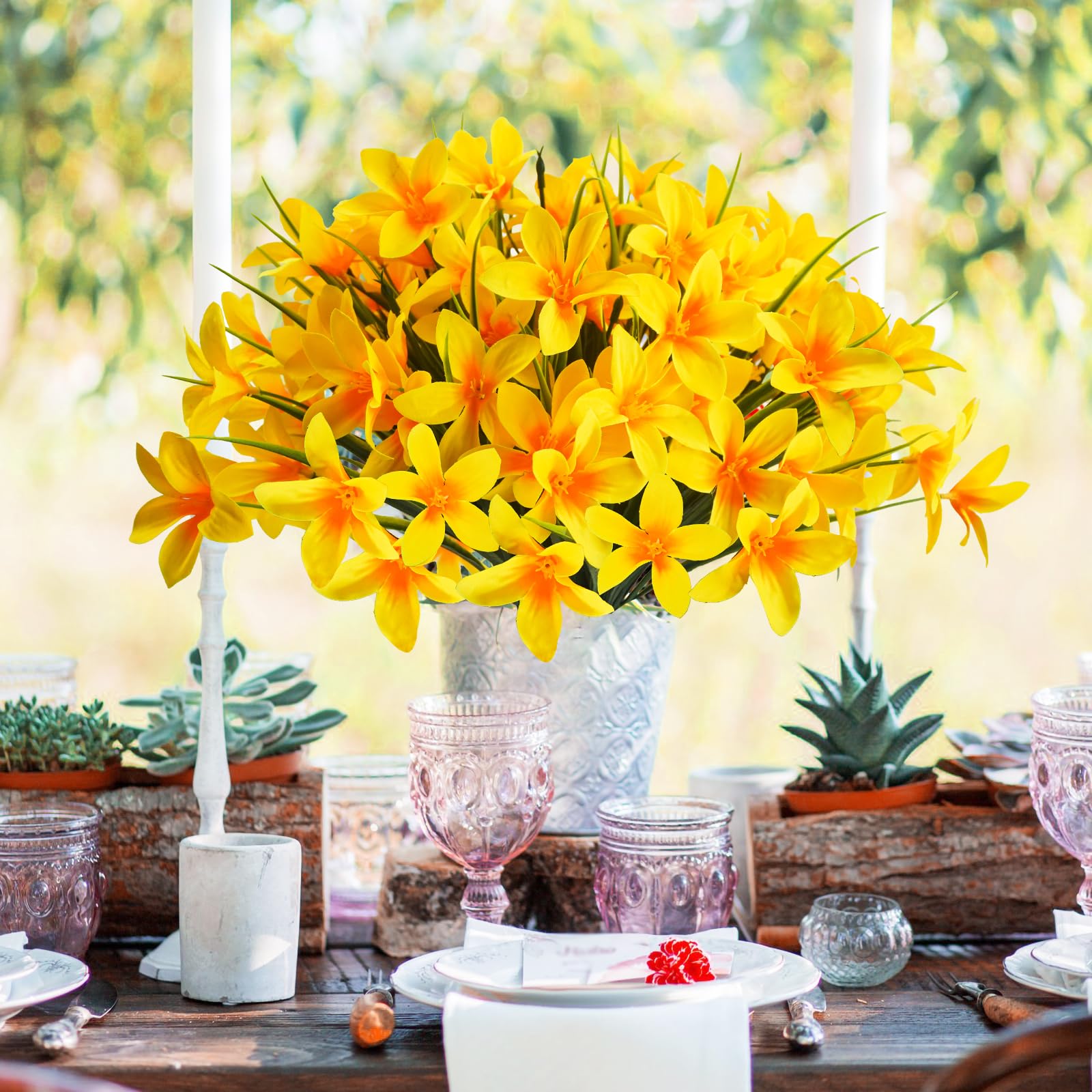 Decoración Exterior Resistente Uv 24 Flores Artificiales De Lirio Cala -  Decoración Exterior E Interior, Resistente UV, 33cm Flores Plastico, image size:1600x1600