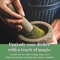 Vista 7 de Akshit Hojas de moringa naturales, secas de hojas frescas de moringa, sin cafeína, hojas de moringa secas, sin OMG. Hoja de moringa. 2.6 oz.
