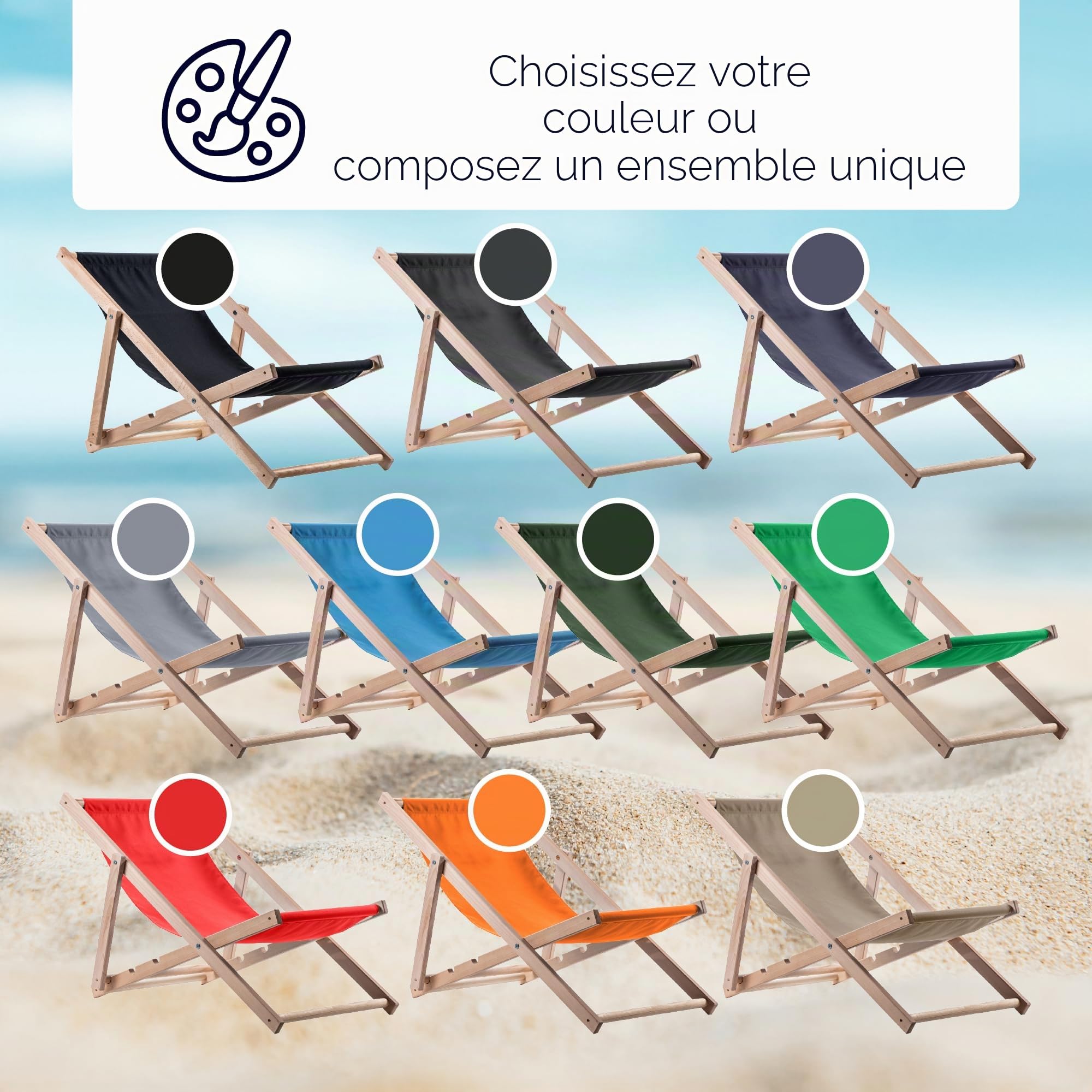 KADAX Chaise Longue Pliable en Bois pour se Détendre Confortablement à la Plage, sur Le Balcon ou dans Le Jardin, Transat Pliant d'Extérieur (Vert Foncé)
