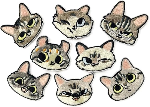 8 Pcs Fridge Magnets Decorative Refrigerator Magnets, Cute Fridge Magnets Flat, Funny Cat Magnets for Fridge Locker Whiteboard Dishwasher Home Decor Cat - A