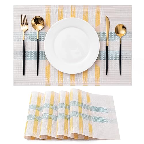 CADONO Placemats Set of 4 Washable Indoor/Outdoor Vinyl Place Mats