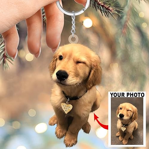 Miniatura 3 de Adorno de mica con foto personalizada para Navidad, regalo de cumpleaños para mamá mascota, papá de mascota, mamá perro, papá perro, mamá gato, papá