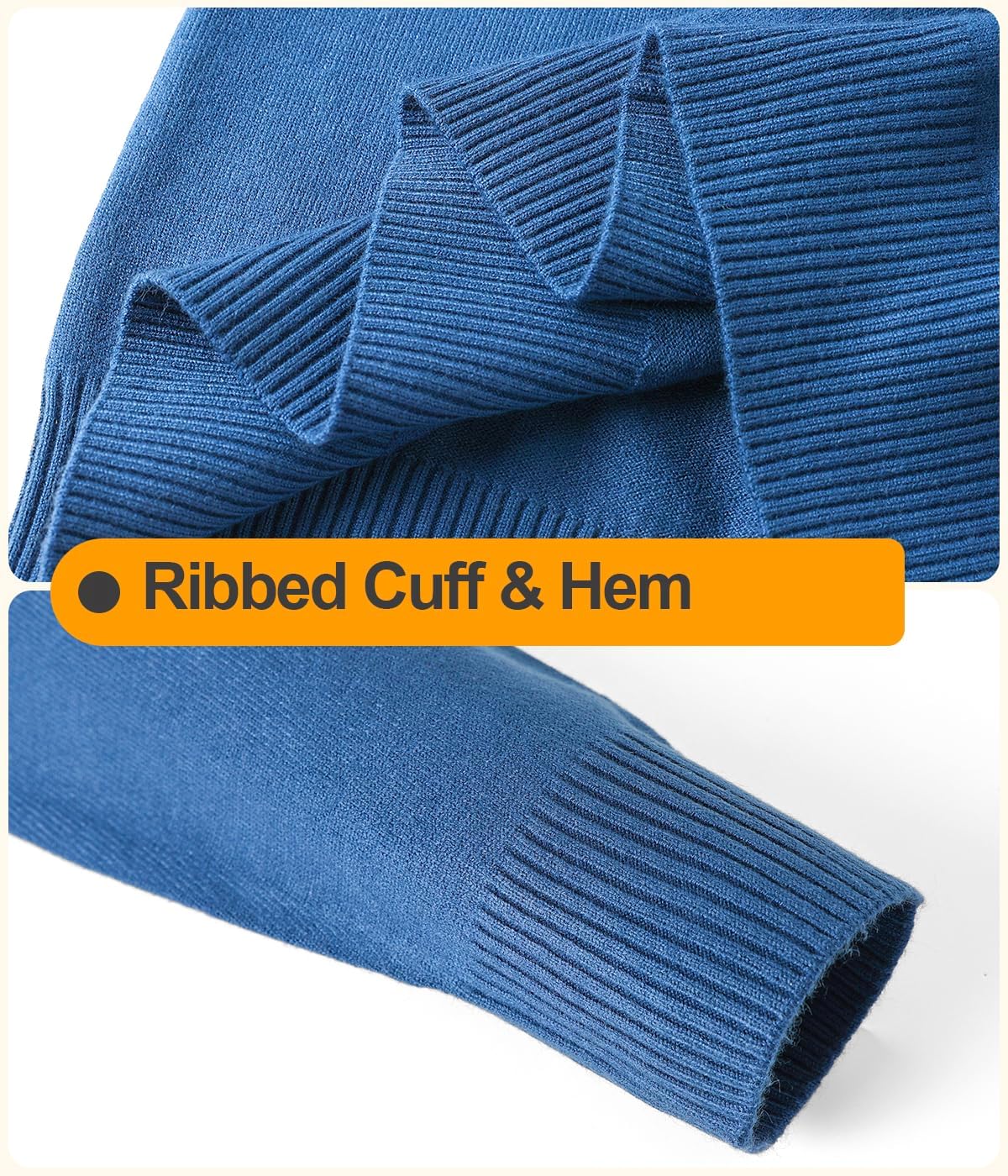 Men's Sweater with Mock Shirts Collar 2 in 1 V-Neck Knitted Pullover Classic Solid Sweaters - Image 5