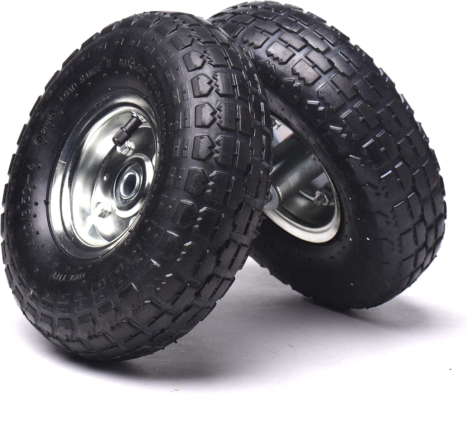 (2 Pack) AR-PRO 10" Heavy-Duty Replacement Tire and Wheel - 4.10/3.50-4" with 10" Inner Tube, 5/8" Axle Bore Hole, 2.2" Offset Hub and Double Sealed Bearings for Hand Trucks and Gorilla Cart : Automotive