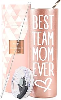 Onebttl Team Mom Gifts for Women, 20oz Skinny Tumblers, Base Ball and Soccer Mom
