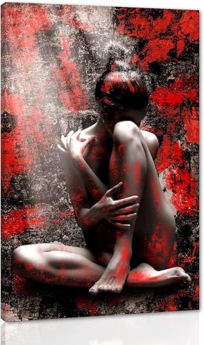 Miniatura 33 de Arte de pared de labios rojos, póster moderno y sexy impreso en lienzo decorativo moderno giclée, arte de mujer fumando, imagen de cigarro,