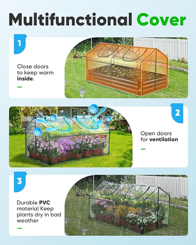 Measuring 71" x 36" x 36", this mini greenhouse is compact yet spacious enough to accommodate a variety of plants. The clear design allows for maximum sunlight exposure, aiding in photosynthesis and plant growth. Additionally, the greenhouse comes with 50 T-shaped plant tags, making it easy to label and organize your plants.