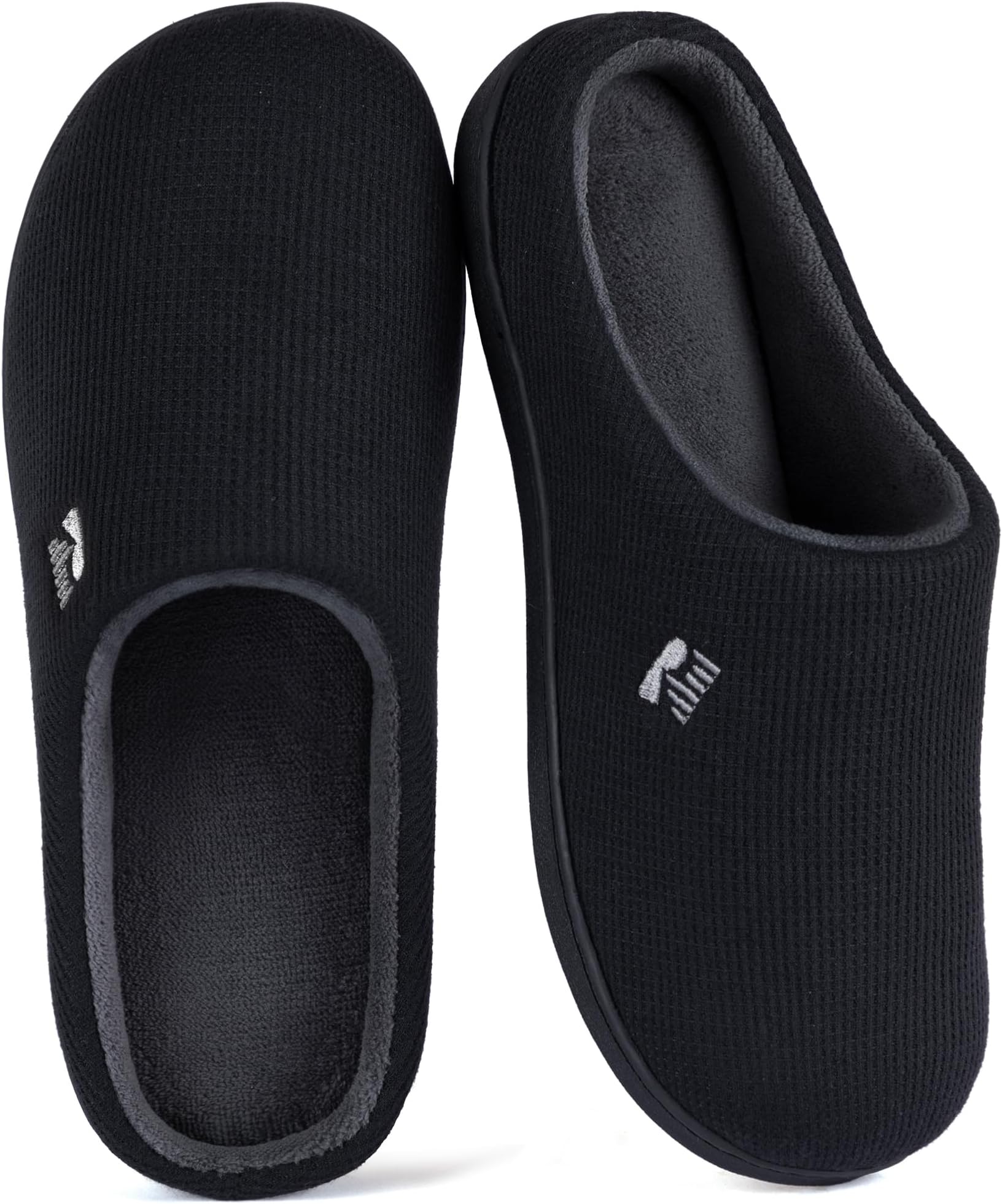 Women's Original Two-Tone Memory Foam Slipper, Size 7-8 US Women,Black/Grey