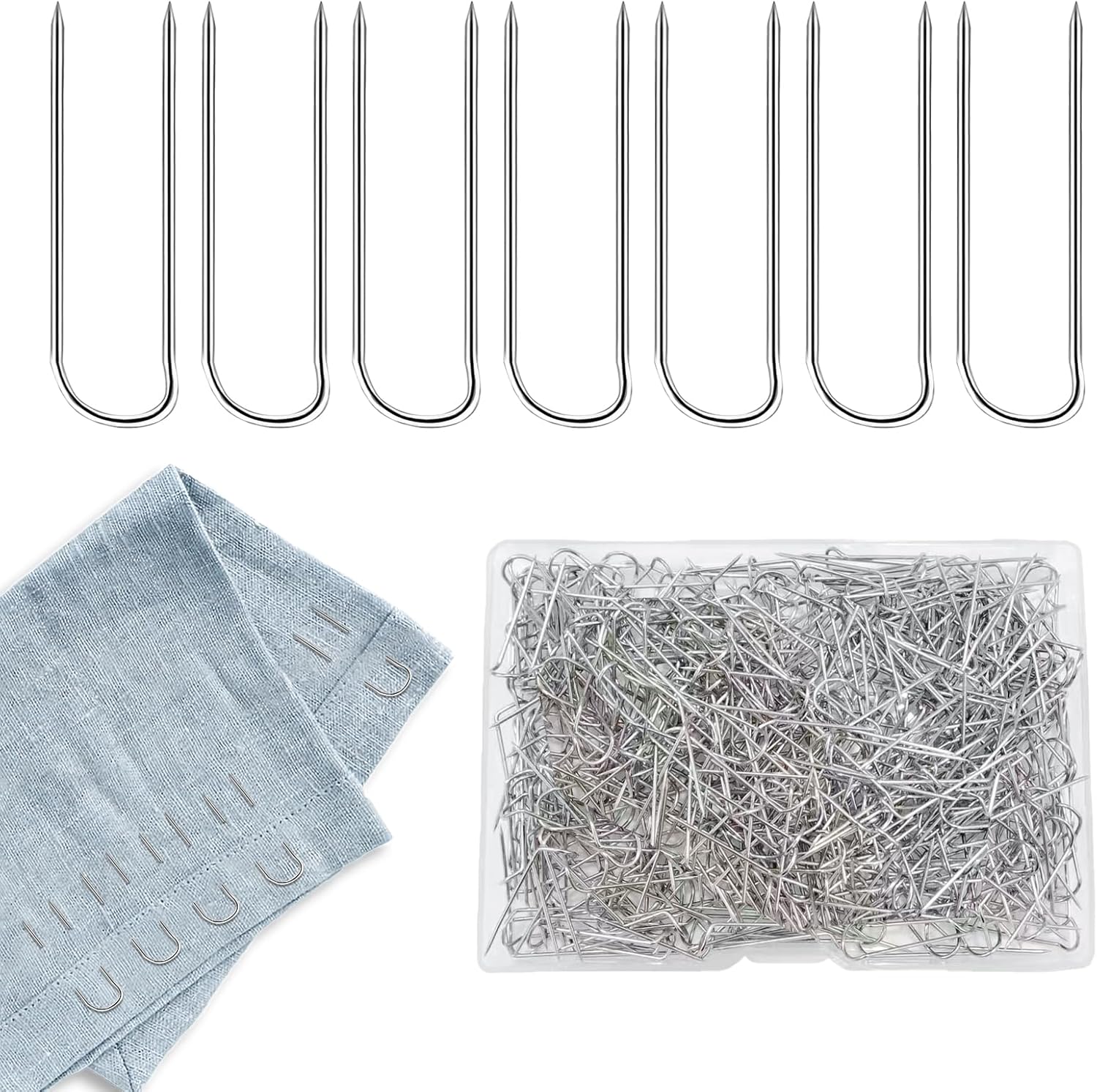 Sewing U Pins Fork Pins for Quilting, Double Blocking Pins