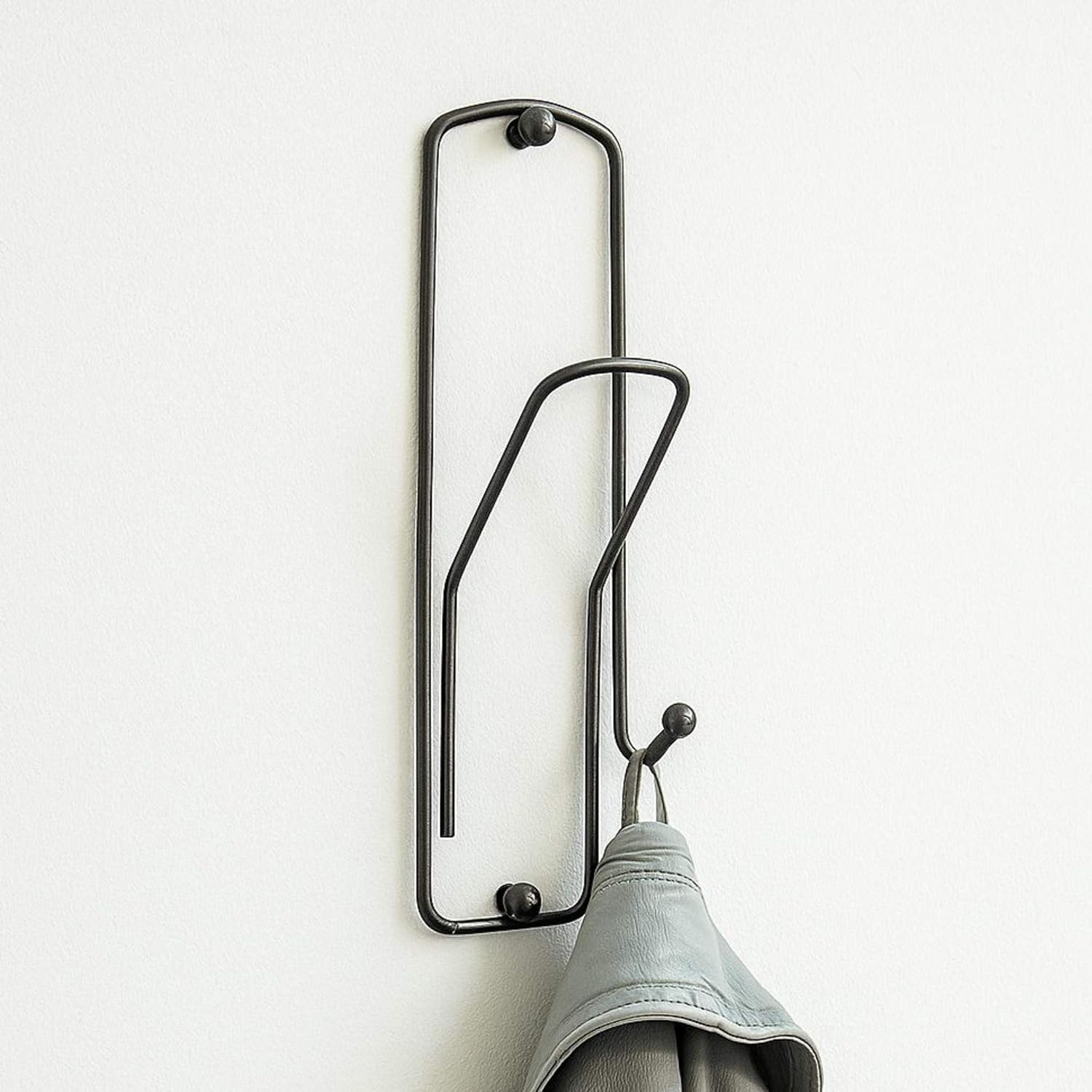DanDiBo Uniquely Designed Coat Hook Paperclip 32 cm Wall Mounted Hook - Clip - Hook Made of Metal (Chrome)
