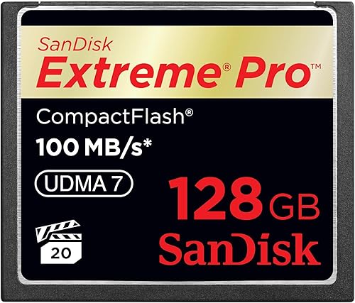 SanDisk Extreme - Tarjeta de memoria CompactFlash 128 GB UDMA 7 velocidades hasta 120 MBs SDCFXS-128G-X46 SanDisk Extreme - Tarjeta de memoria CompactFlash 128 GB UDMA 7 velocidades hasta 120 MBs SDCFXS-128G-X46