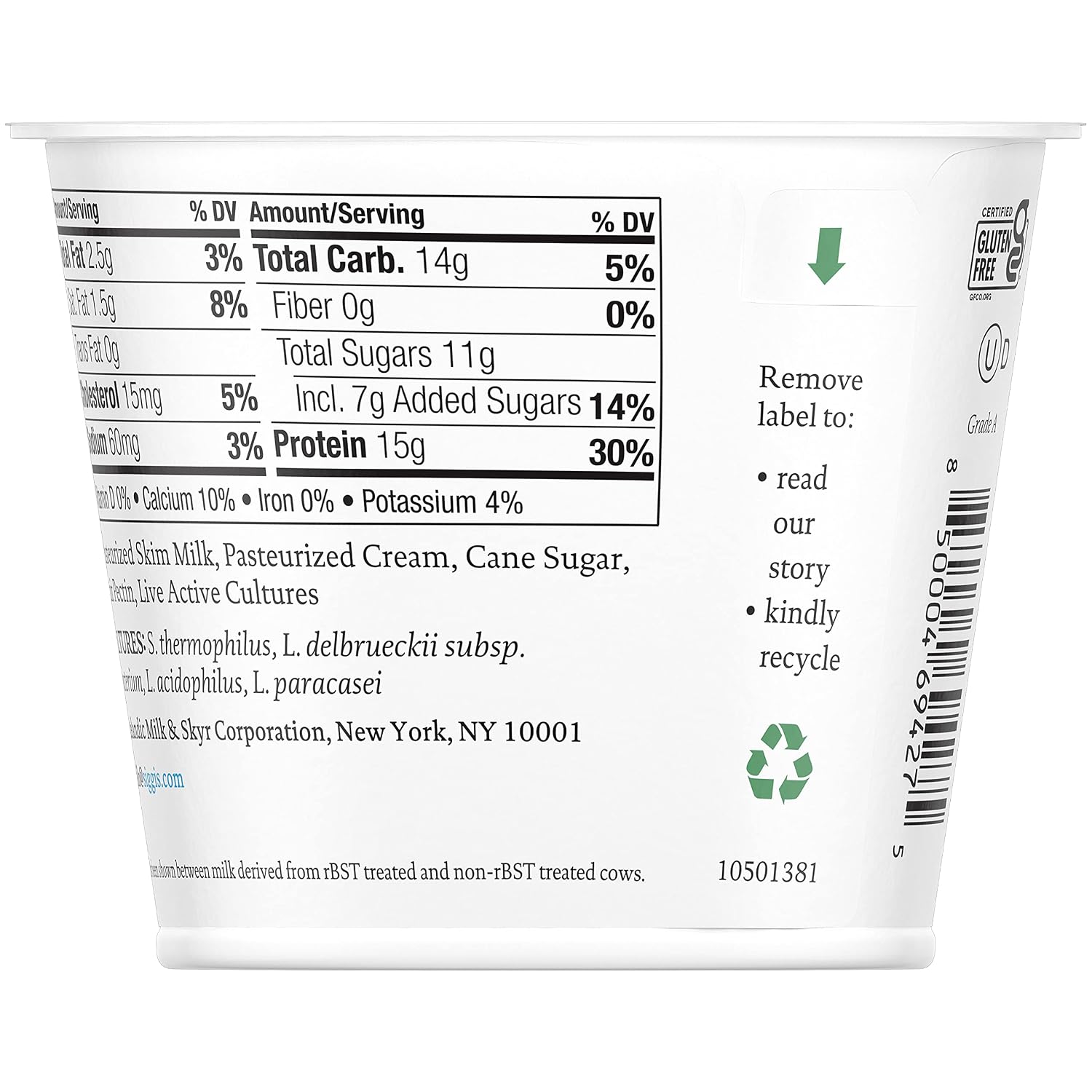siggi's® 2% Icelandic Strained Lowfat Yogurt, Key Lime, 5.3 oz., Single Serve Cup