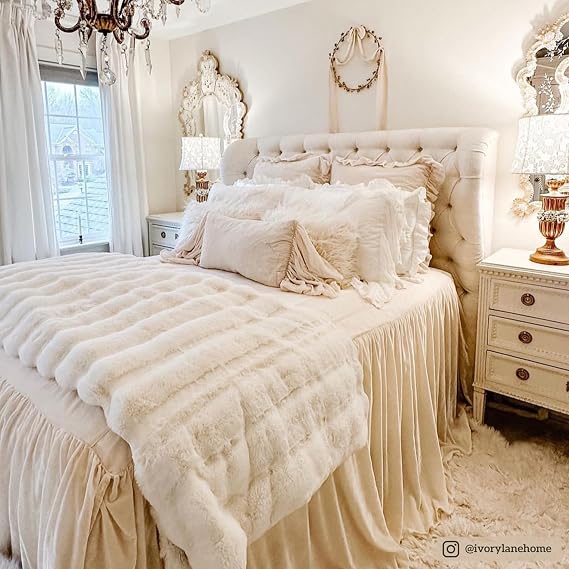 HiEnd Accents Luna 3 Piece Queen Light Tan Washed Linen Bedspread Set