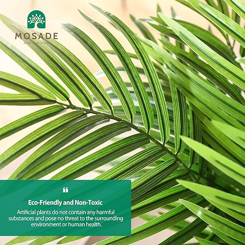 Miniatura 2 de MOSADE Palmera artificial de 28 pulgadas con cesta de hierba marina hecha a mano, perfecta para decoración del hogar para interiores y exteriores,