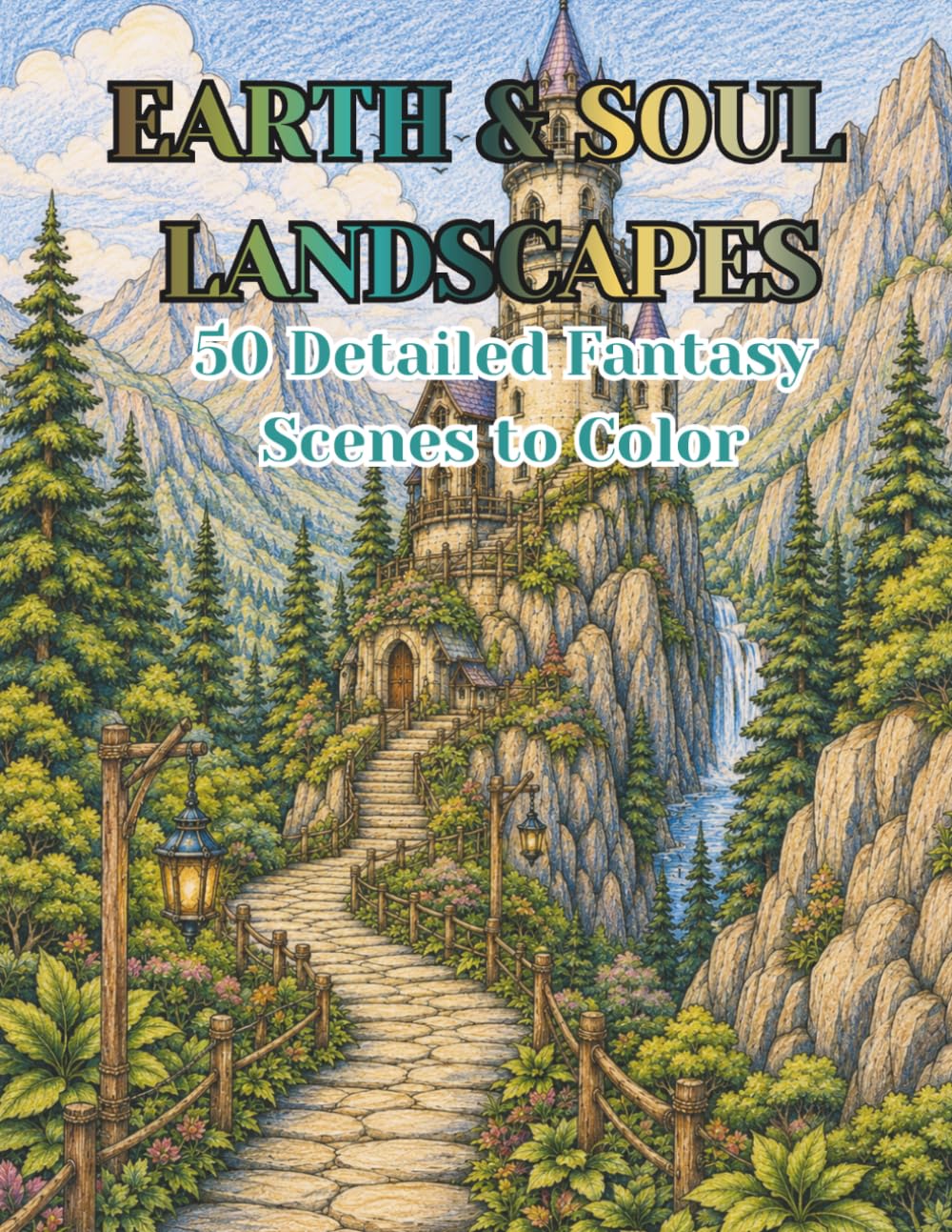 Earth & Soul Landscapes: 50 Relaxing Fantasy Landscapes, Castles, Rivers and Magical Nature Scenes for Adults
