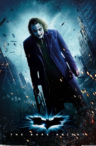 Trends International DC Comics Movie - The Dark Knight - The Joker - Póster de pared de una hoja, 14.725 x 22.375 pulgadas, versión premium sin marco