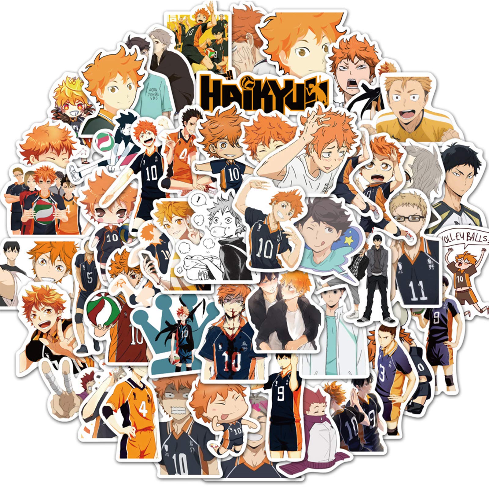 Amazon.com: 50 pcs Anime Haikyuu Stickers Pack - Pauplian Waterproof Vinyl  Stickers Classic Japanese Anime Stickers for Laptops Bumper Kids Teens  Adults for Water Bottles Laptop Phone Graffiti Decals. : Electronics