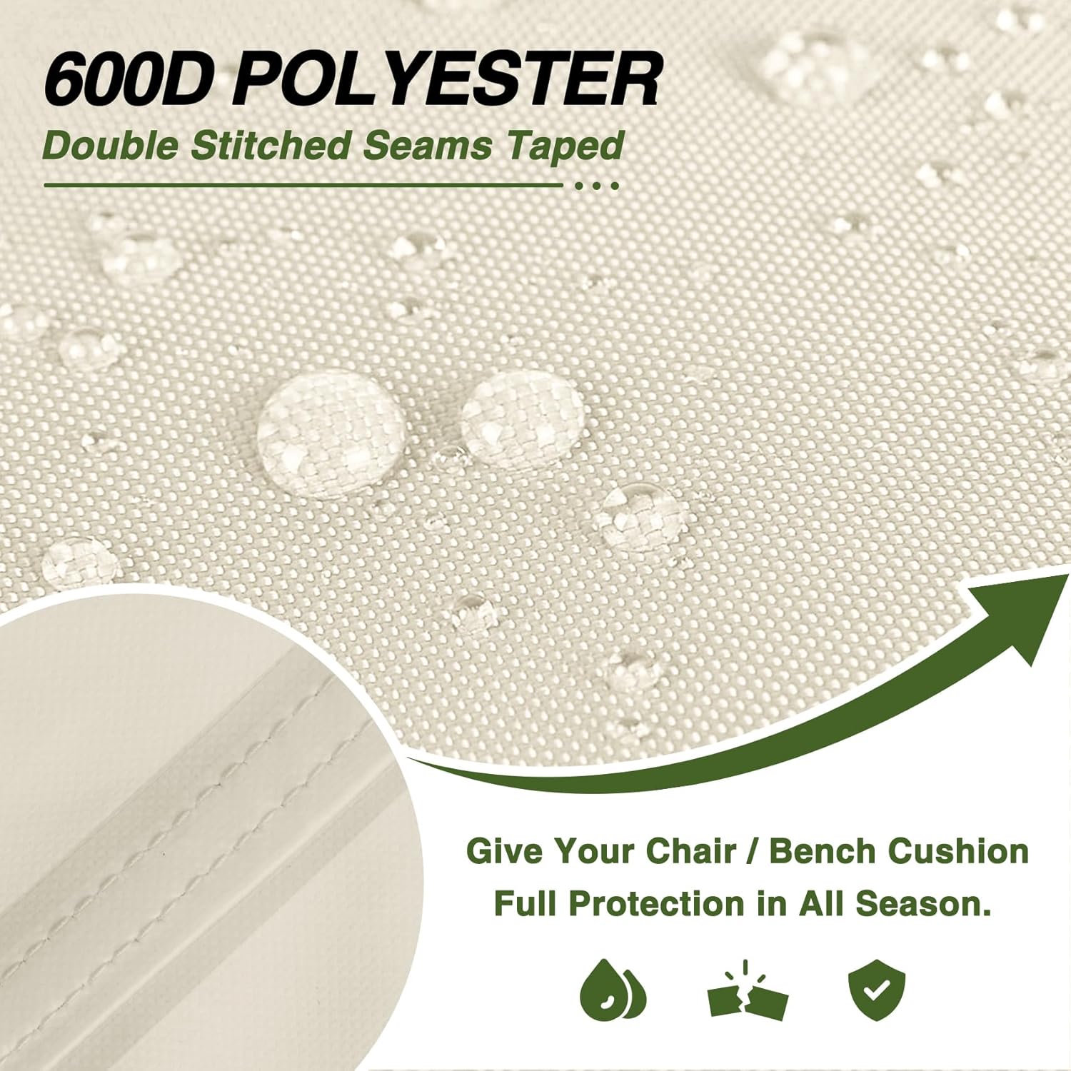 Porch Shield Outdoor Cushion Storage Bag 48 inch Waterproof Outside Storage Bags for Patio Furniture with Zippers and Handles