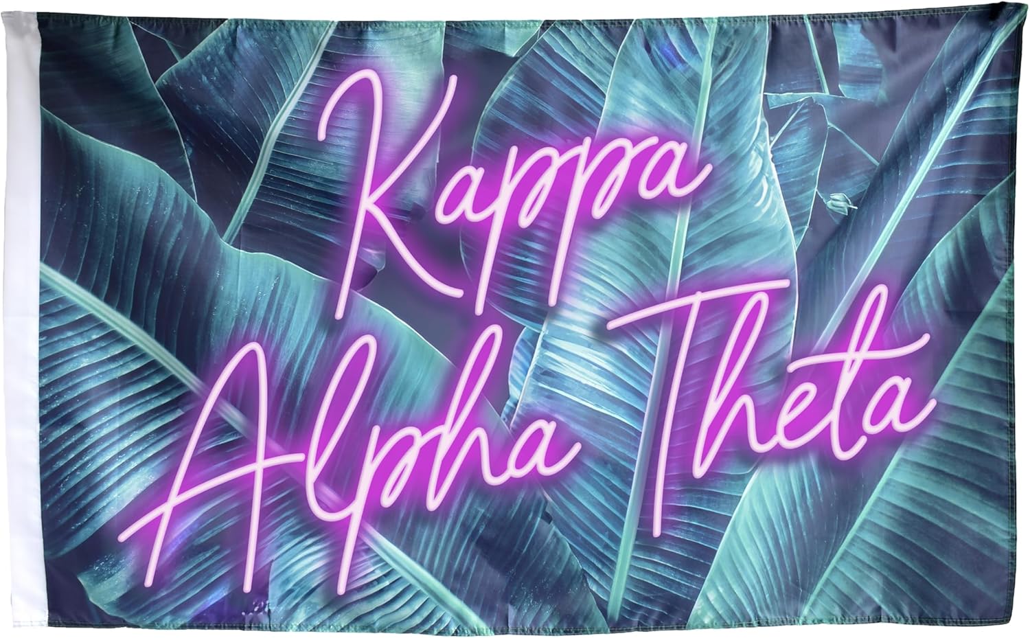 Sorority Shop - Kappa Alpha Theta - Sorority Letter Flag (Neon Design)