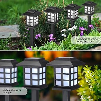 Hortsun 20 Pack Solar Pathway Lights, Cold White