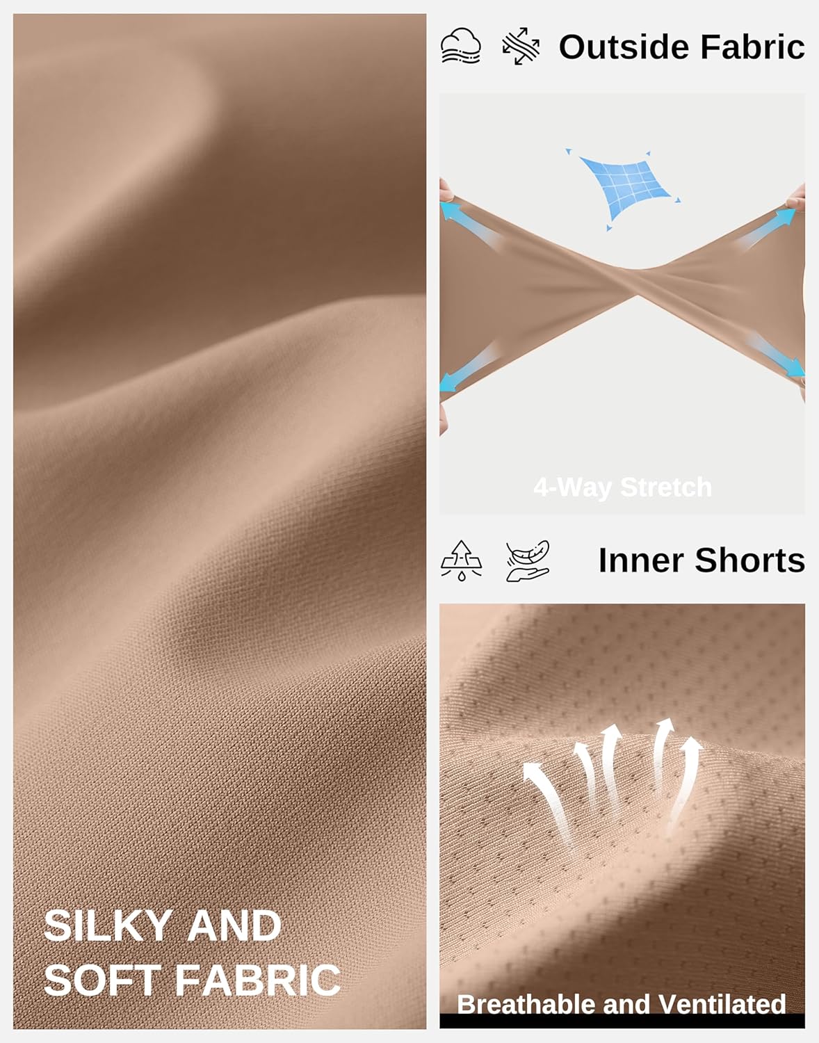 G Gradual Women's 20" Knee Length Golf Skirt Skort 4 Side Pockets Stretch High Waisted Tummy Control Skirt with Short - Image 5