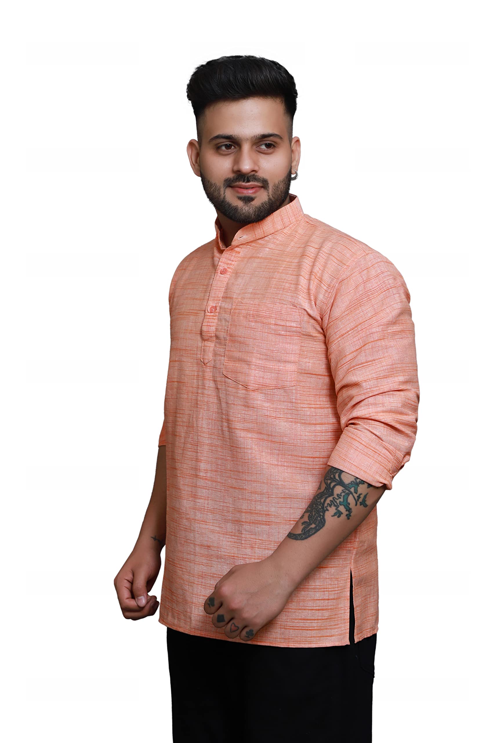 rai's Men's Regular Fit Self Cotton Short Kurta-picture-40