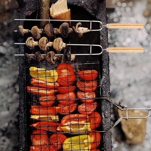 Miniatura 3 de 5 piezas de carteles de barbacoa reutilizables para barbacoa, brocheta de hoguera, palitos de camarones Smores para asar palitos reutilizables para