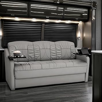 De Leon DX RV Sofa Bed, 72" Wide, Ultimate Leather, Ash