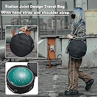 Vista 5 de Tambor de lengua de acero de 13 pulgadas, 15 notas con bolsa de viaje, mazos, libro de música, instrumentos musicales principales para adultos