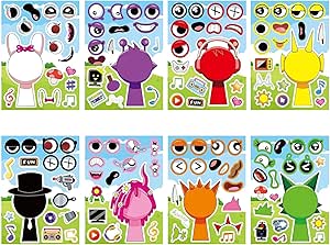Amazon.com: Sprunk Stickers Set Make A Face Stickers Gifts for Kids ...