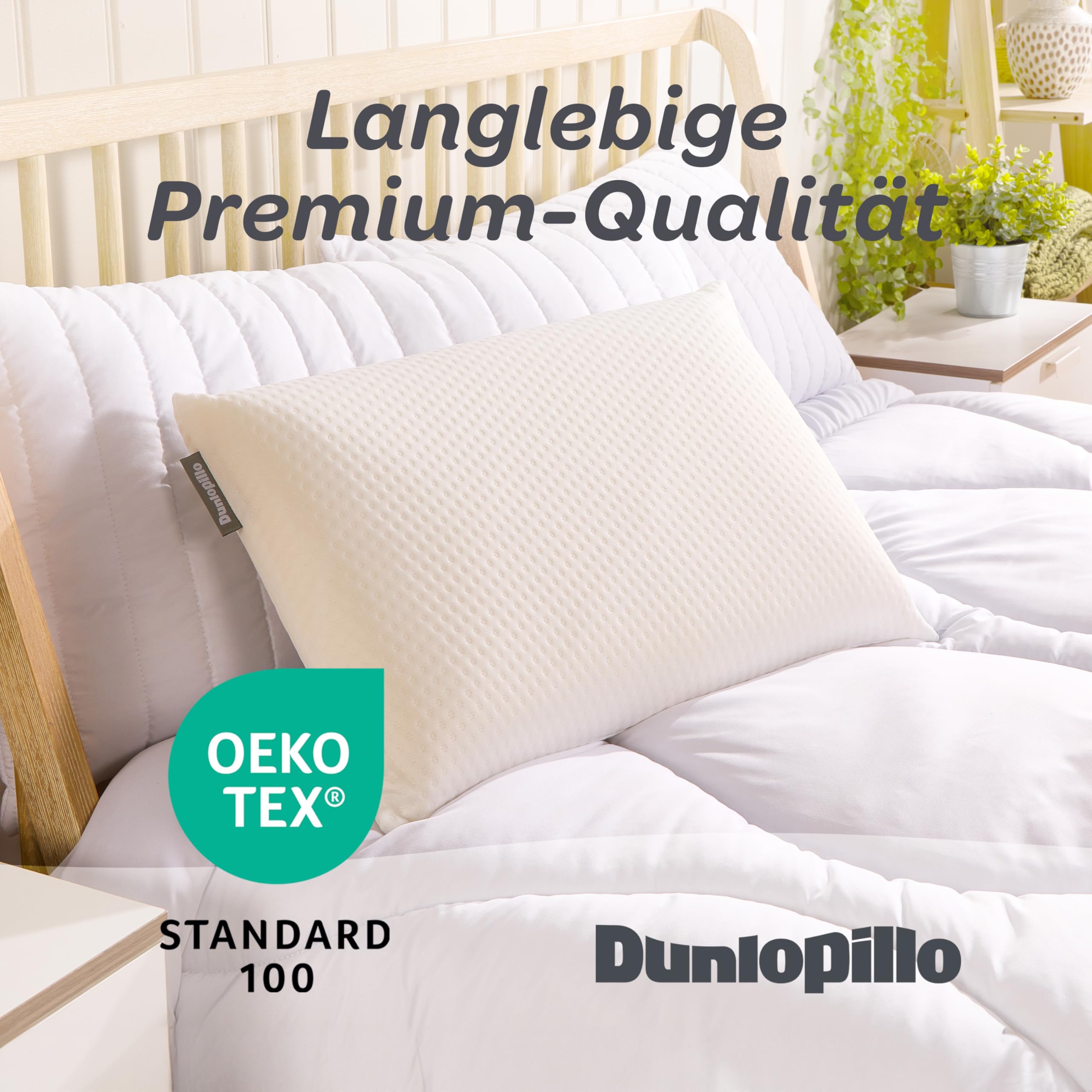 Dunlopillo Cuscino cervicale – Cuscino ortopedico di alta qualità con imbottitura in memory foam, perfetto cuscino ergonomico per dolori al collo, 55 x 35 x 11 cm
