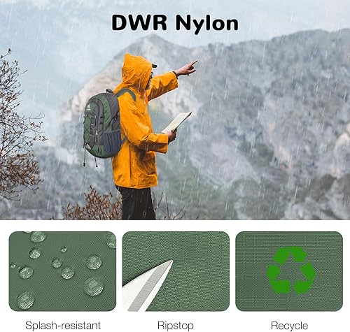 Miniatura 4 de Mochila pequeña de senderismo de 25 L para hombres y mujeres, mochila de viaje impermeable al aire libre con correas acolchadas para campamento,