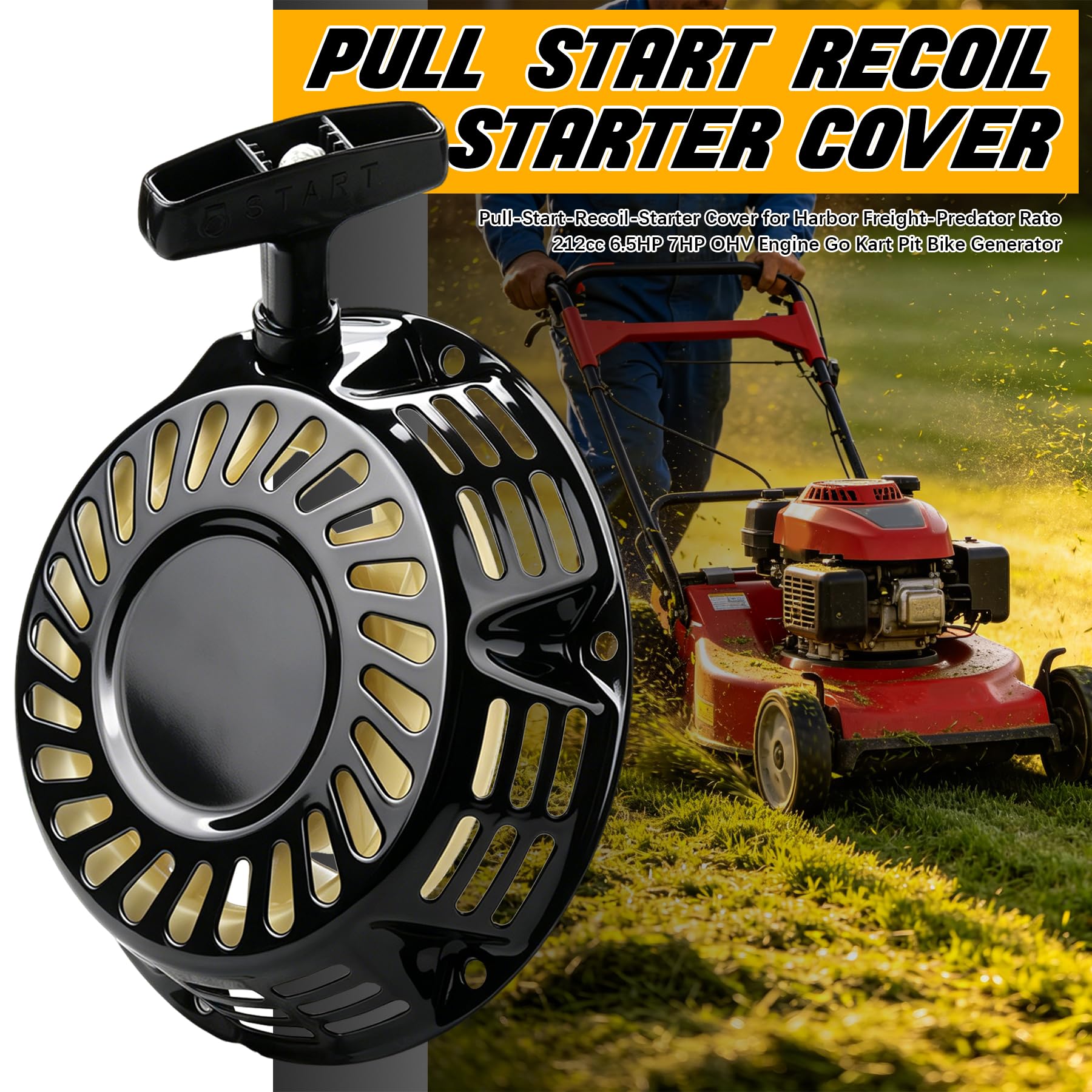 Cubierta de arranque para Harbor Freight-Predator Rato 212cc 6.5HP 7HP OHV Motor Go Kart Pit Bike Generador cortacésped