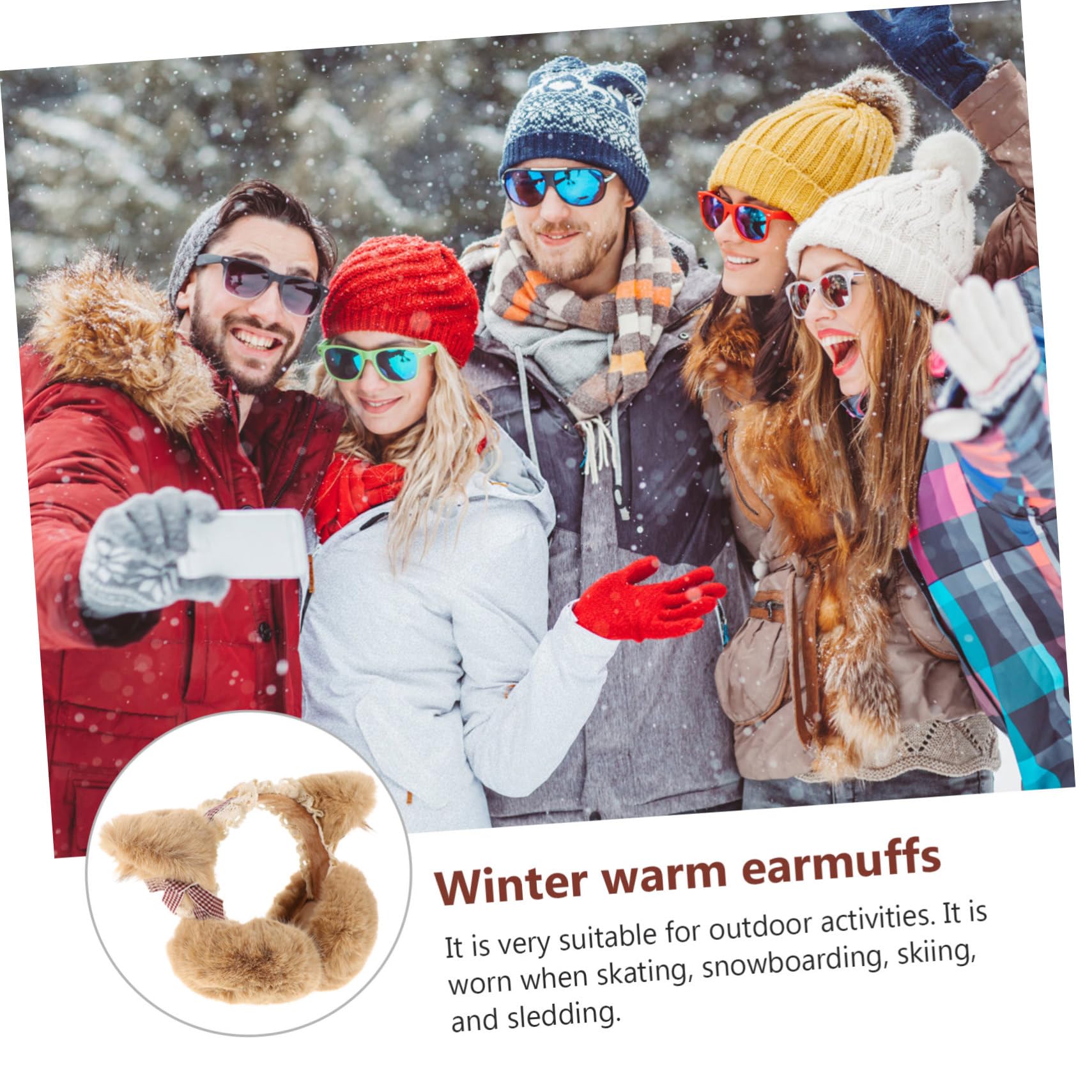 3piezas Orejeras De Invierno Para Mujer Protección Auditiva De Poliester Earmuffs Plegables y Ligeras Diseño Elegante Accesorio Para Mantener El Calor