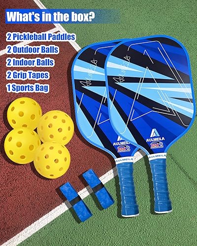 Miniatura 7 de Pickleball Paddles Set of 2, 2025 USAPA Approved Pickleball Set, Fiberglass Pickle Ball Rackets 2 Pack, Lightweight & Durable, Includes 4 Balls & 1