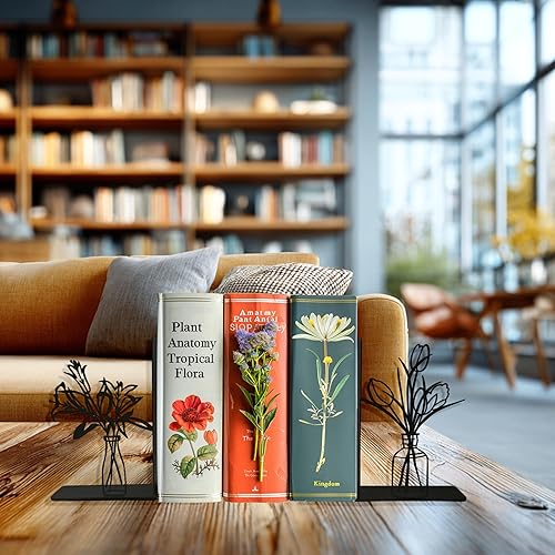 Miniatura 5 de Sujetalibros decorativos para estantes, soportes únicos para libros pesados, bonitos extremos de libros para el hogar y la oficina