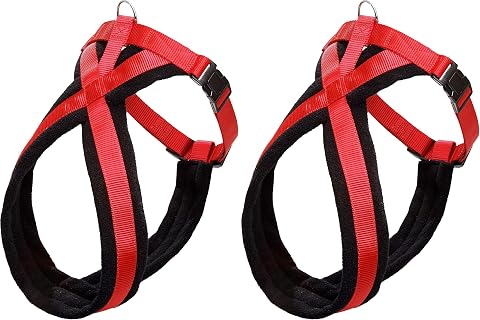 Karlie Yumuşak Göğüs Tasma 42-50Cm Siyah-Kırmızı (2 paketi)
