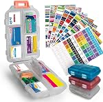 2 Pcs Travel Pill Organizer avec des étiquettes, Portable Travel Medicine Daily Pill Container Organizer 7 Entreposage de cas de pilules de jour Huile de poisson de vitamine (Blue & Rouge, 320 Lingots de médecine)