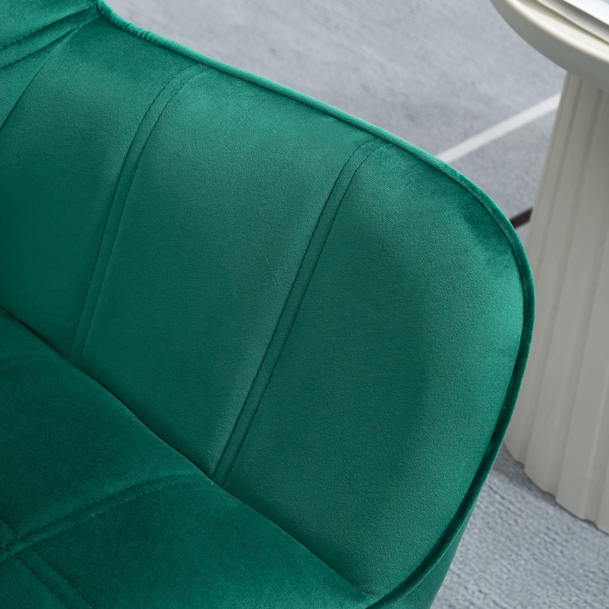 HOMCOM Poltroncina da Camera Design Scandinavo, Poltrona in Velluto e Legno, Color Verde, per Soggiorno o Ufficio, 67x61.5x71cm