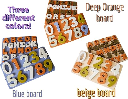 Miniatura 7 de Juego de rompecabezas de silicona rompecabezas de letras ABC con números y letras del alfabeto para niños pequeños, juguetes educativos de