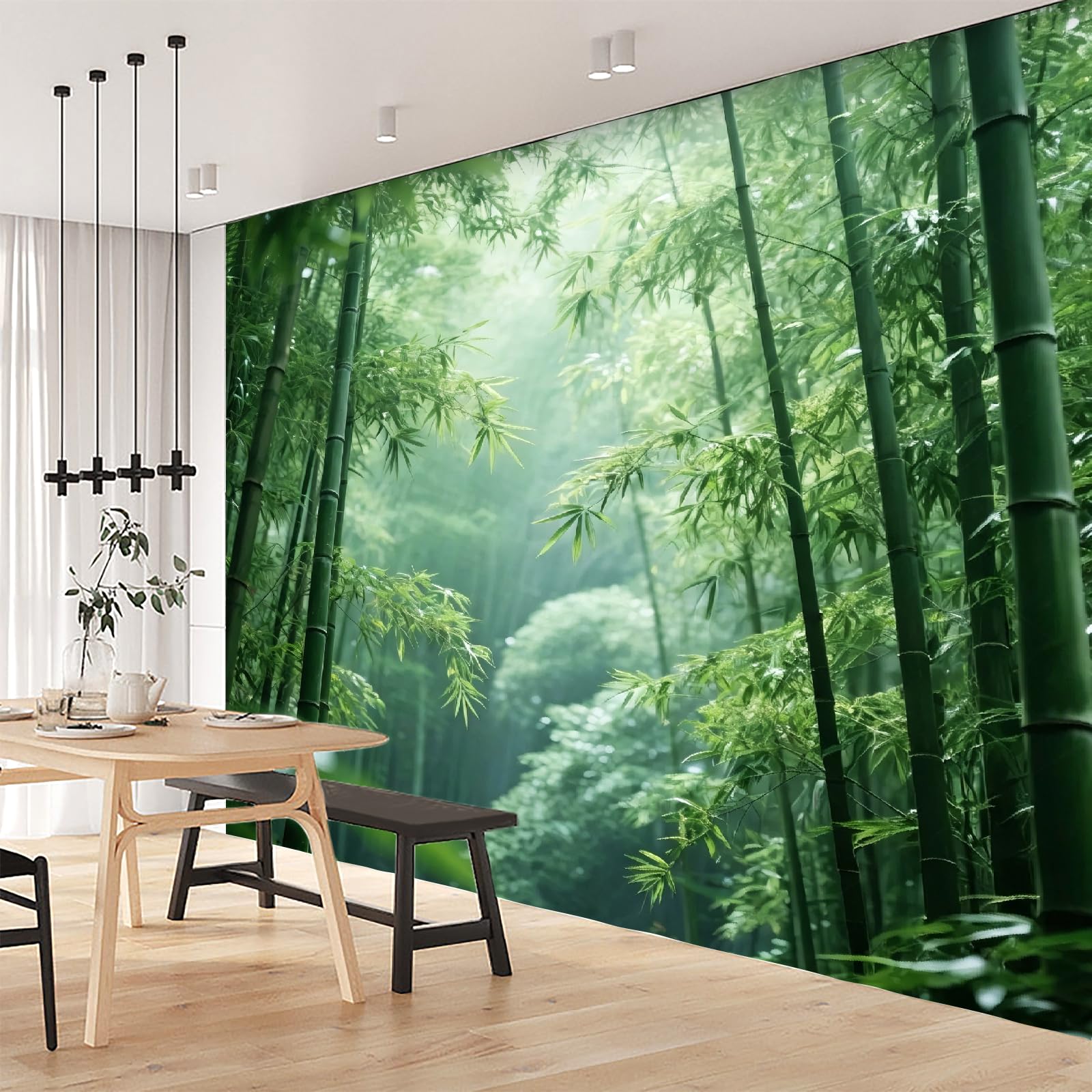 Bambù Carta da Parati Non Tessuta 300x210 cm Foresta Natura Carta da Parati Panoramica Arte Murale Decorazione Parete Poster per Camera Da Letto Soggiorno H1339