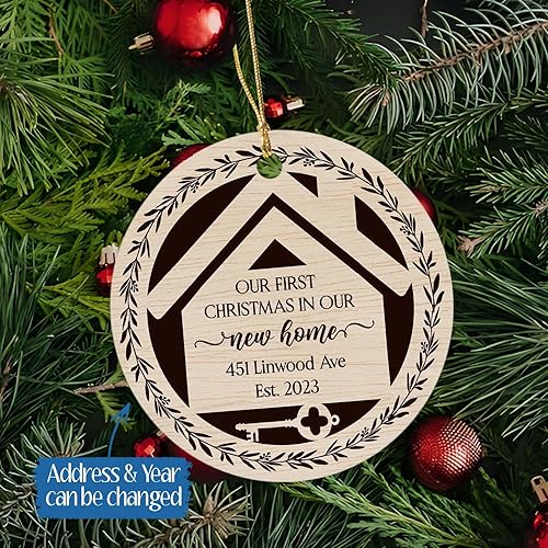 Miniatura 2 de Regalo de inauguración de la casa 2023, adorno personalizado de nuestra primera Navidad en nuestro nuevo hogar, recuerdo de la primera casa 2023,