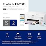 Epson EcoTank ET-2800 Wireless Color All-in-One Cartridge-Free Supertank with Scan and Copy, The Ideal Basic Home Printer - White