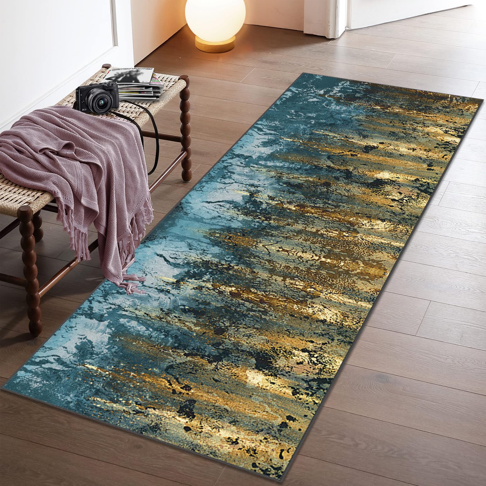 Long Hall Carpet Runners Entryway Kitchen Absorbent Area Rugs Non Slip Washable Hall Runner Carpet Entrance Runner Machine Washable for Kitchen Laundry Room Bedroom Kitchen Runners 50 x 400 cm