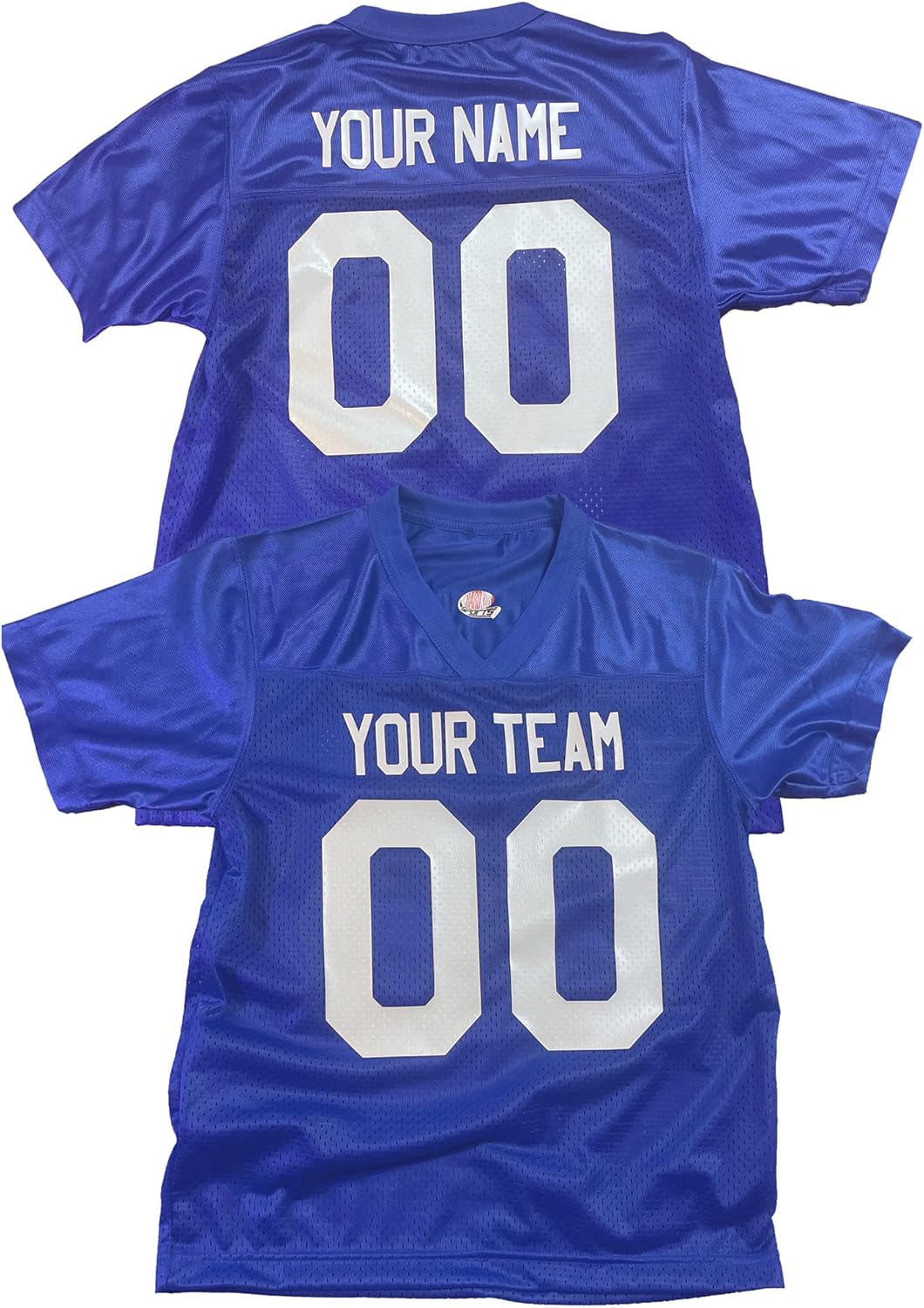 HARDKOR SPORTS Personalized Football Jersey Royal Blue Mesh Economical 1 Color Print Adult X-Large