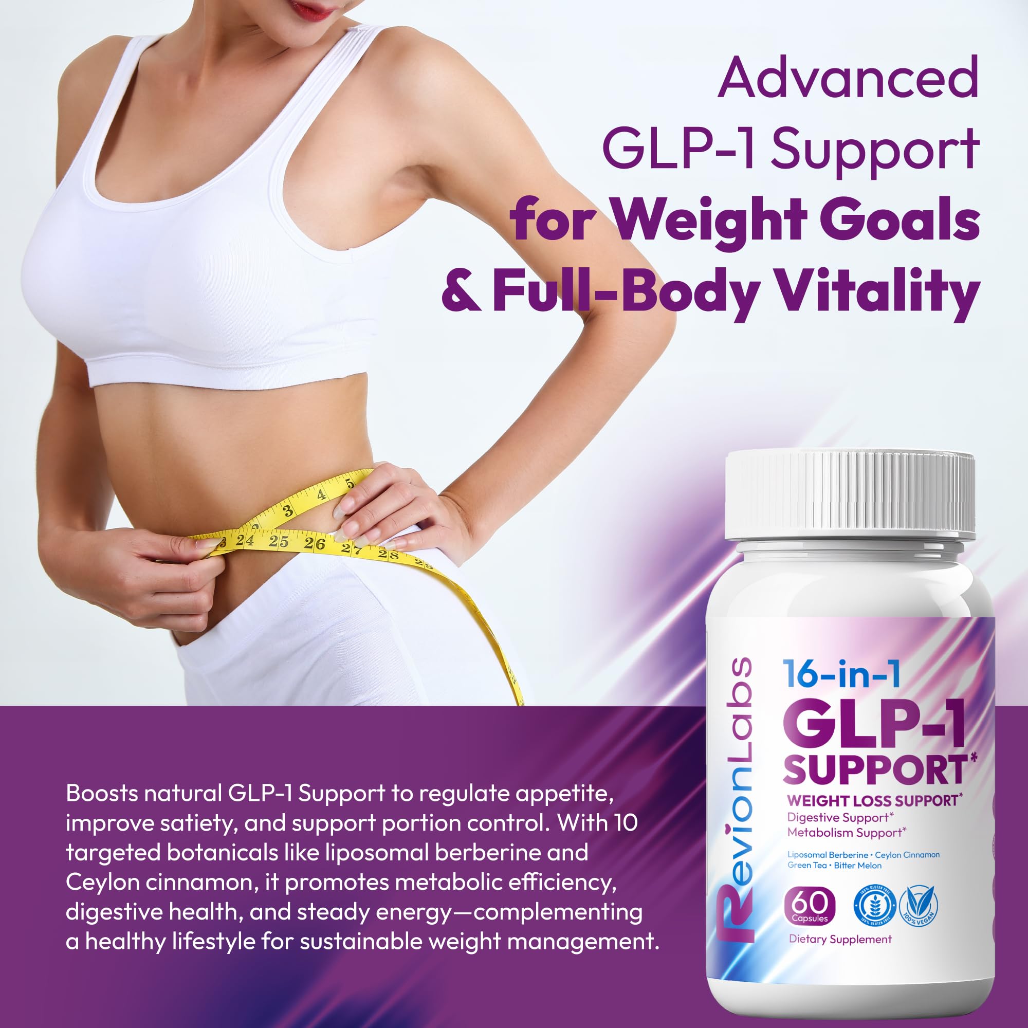 Amazon.com: Revion LABS GLP-1 Support Weight Loss Supplement - Natural Appetite Suppressant for Women Men