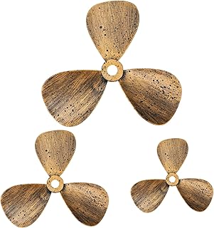 Gisafai 3 Pcs Metal Nautical Ship Propeller Wall Decor Nautical Wall Art Decorative Boat Plane Propeller Rustic Vintage Decor for Home Ship Airplane