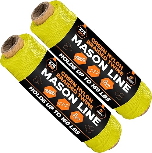 Miniatura 8 de Xpose Safety Green Mason Line String - Cuerda de nailon trenzado #18 - Línea de construcción duradera de 275 pies para herramientas de mampostería