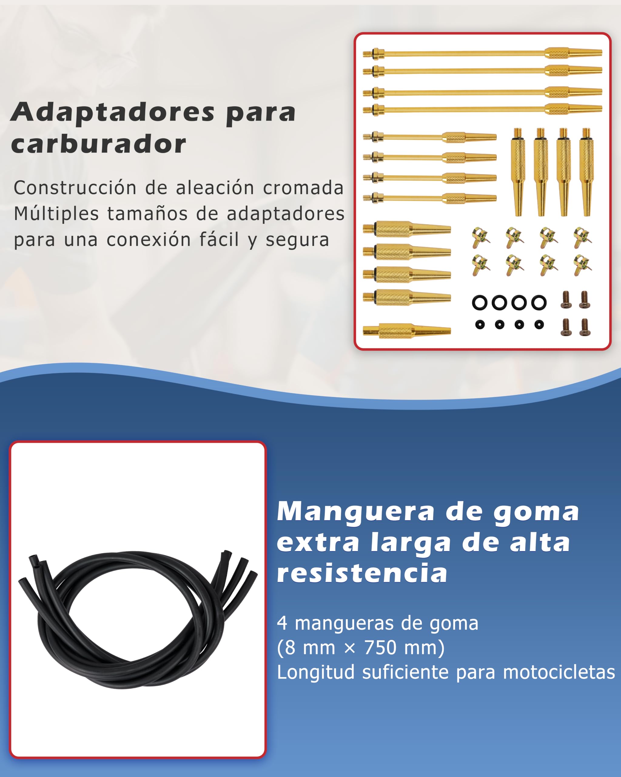 DAYUAN Sincronizador de carburador de vacío para motocicleta, compatible con Honda Yamaha