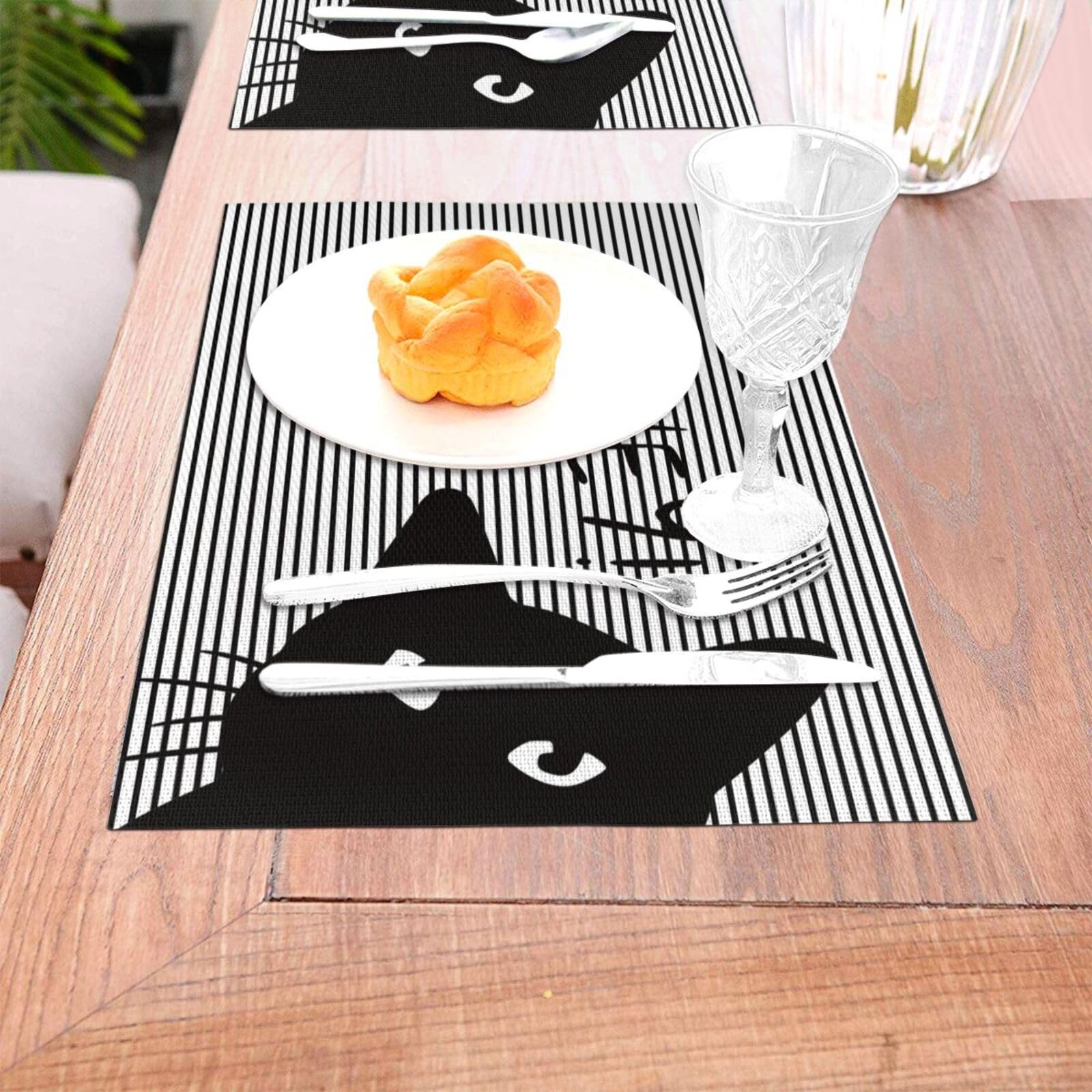 Sets De Table PVC Motif Chat 30x45cm - Lot De 6 Lavables, Résistants Chaleur 80°C